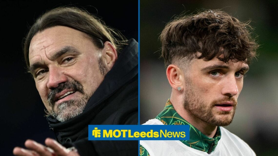 Leeds United manager Daniel Farke and AZ Alkmaar striker Troy Parrott