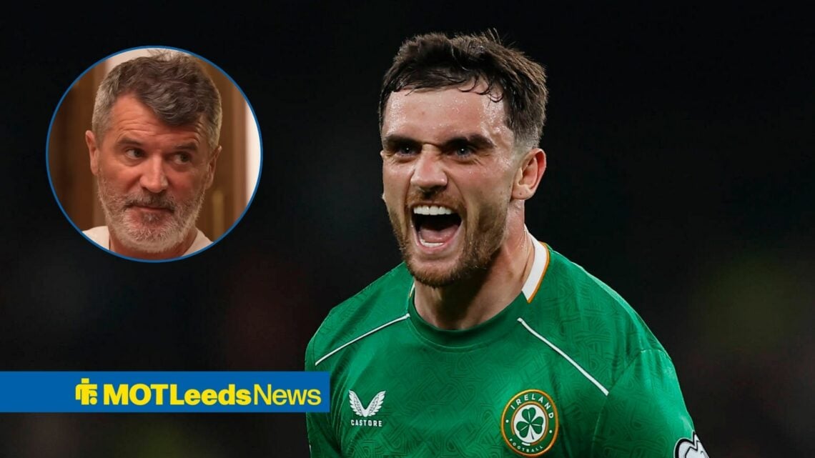 Leeds United linked Troy Parrott and Roy Keane in circular inset
