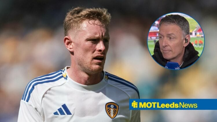Sean Longstaff playing for Leeds and Chris Sutton in a round overlay