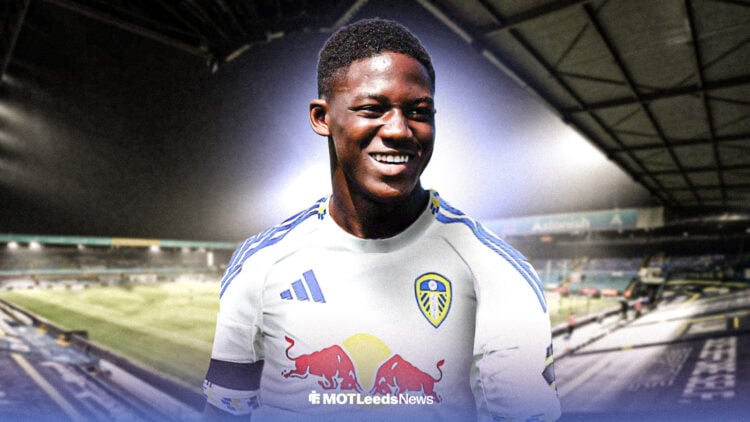 Kobbie Mainoo in Leeds shirt