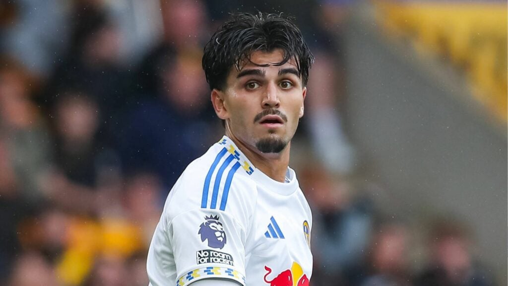 Leeds star Pascal Struijk looking sad.