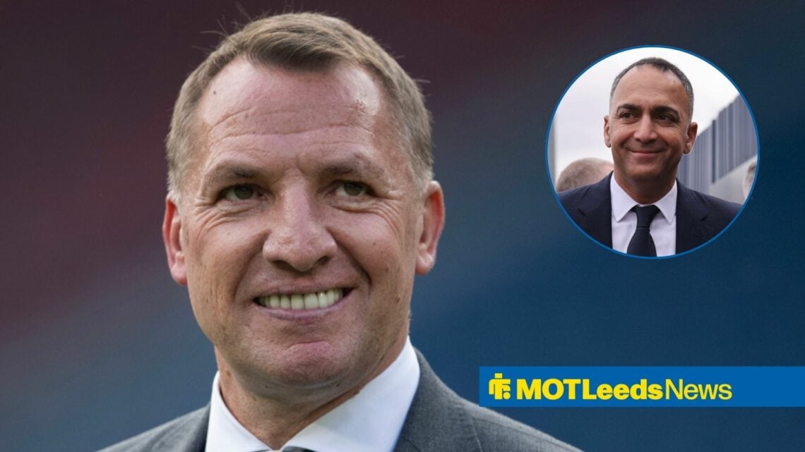 Brendan Rodgers next to a circular inset of Paraag Marathe