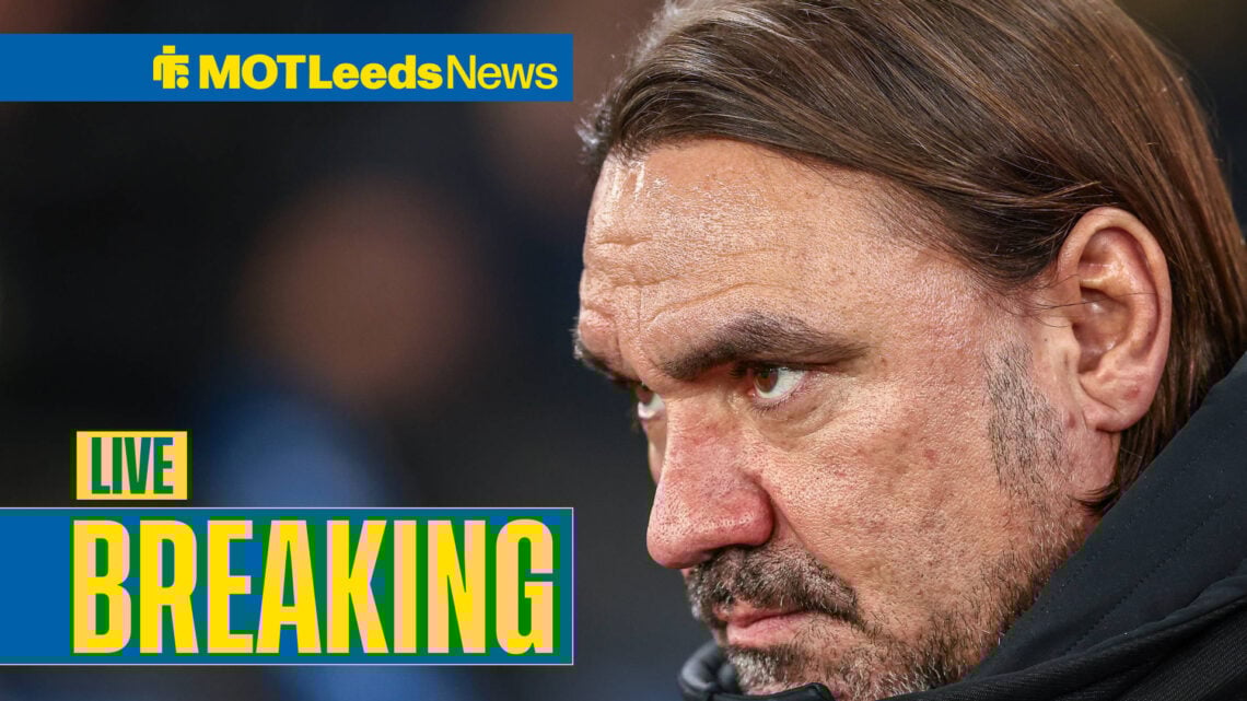 Leeds United manager Daniel Farke looking focussed.