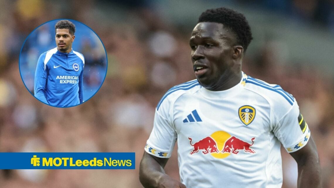 Wilfried Gnonto looking at a circle inset of Georginio Rutter