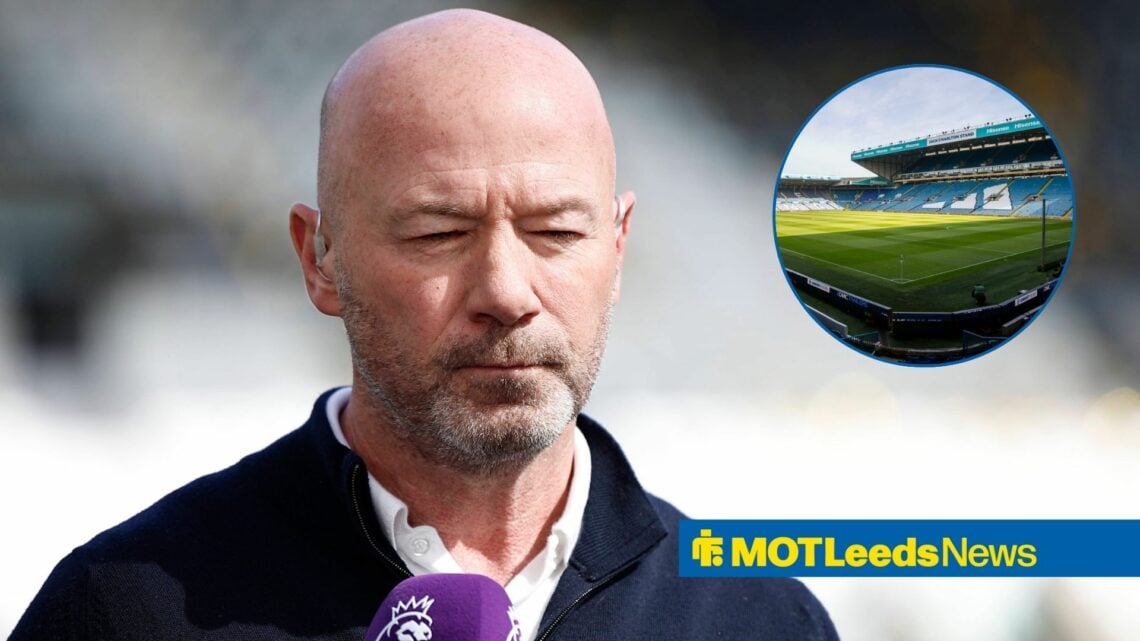 Alan Shearer looking at Elland Road in circle