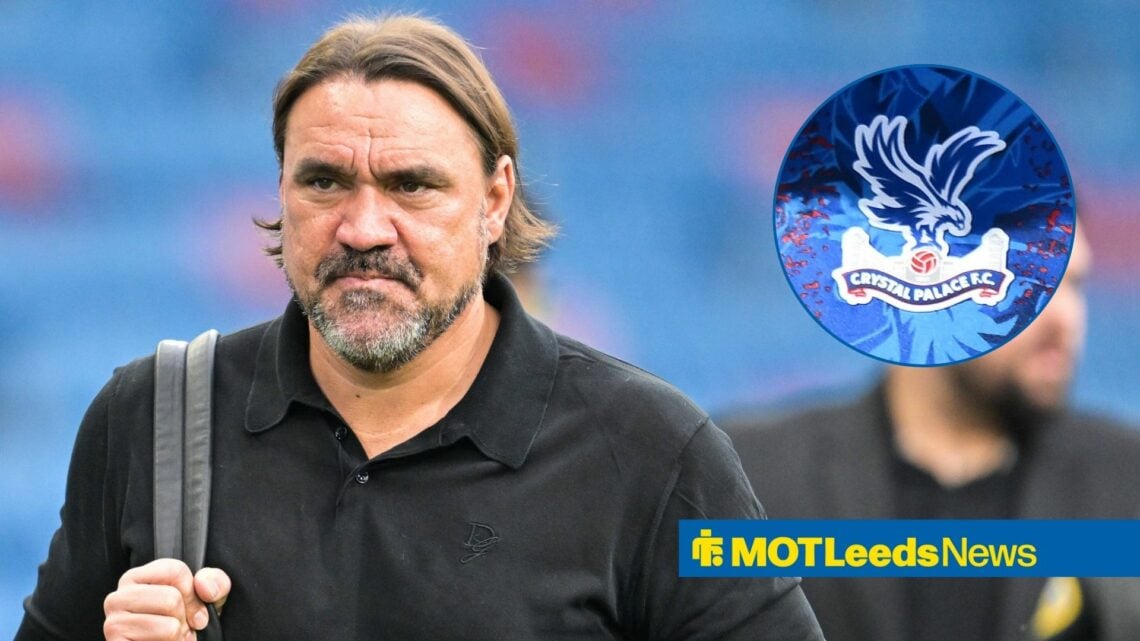 Daniel Farke with Crystal Palace badge in circular inset.
