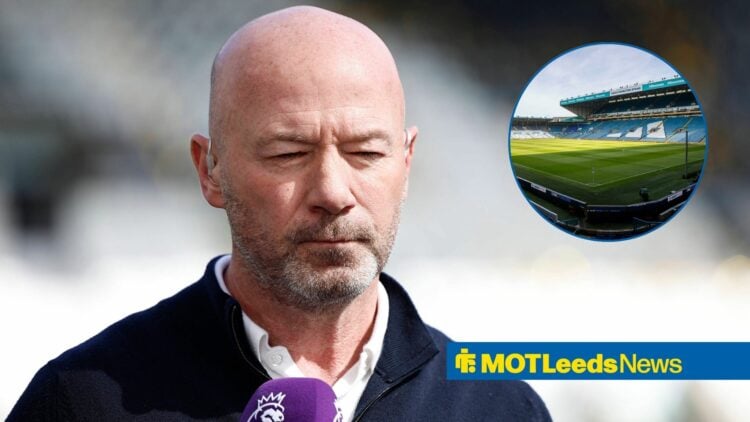 Alan Shearer looking at Elland Road in circle