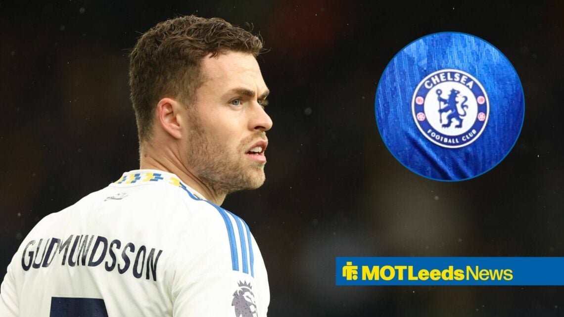 Gabriel Gudmundsson with Chelsea badge in frame