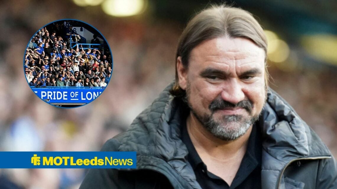 Daniel Farke with Chelsea fans in frame