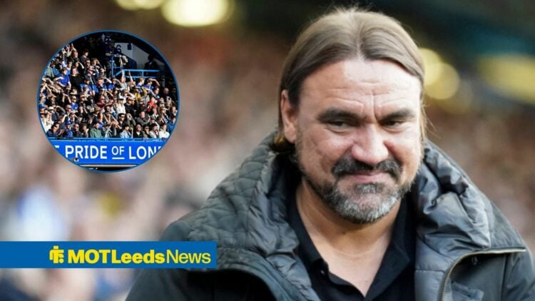Daniel Farke with Chelsea fans in frame