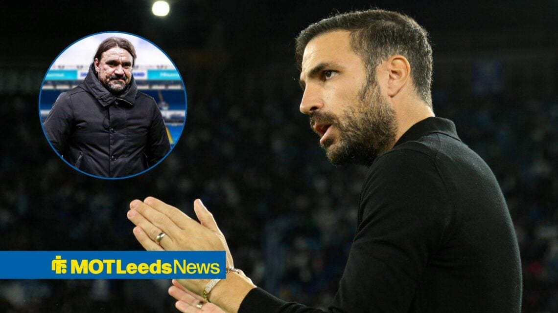 Cesc Fabregas with Daniel Farke in frame