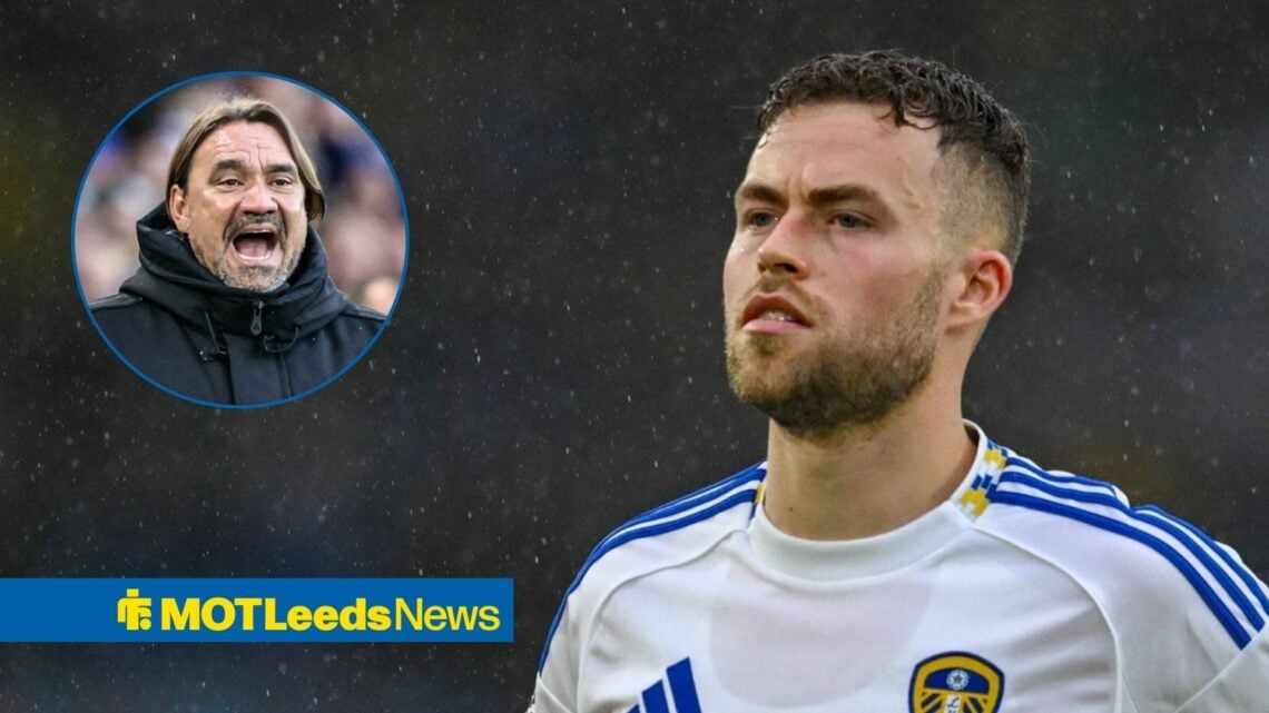 Gabriel Gudmundsson alongside a circle inset of Daniel Farke.