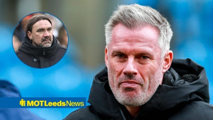 Jamie Carragher alongside a circle inset of Daniel Farke.