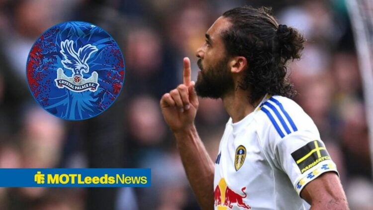 Dominic Calvert-Lewin with Crystal Palace badge in frame