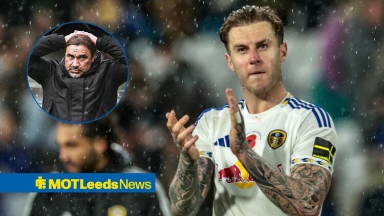 Joe Rodon with Daniel Farke in frame