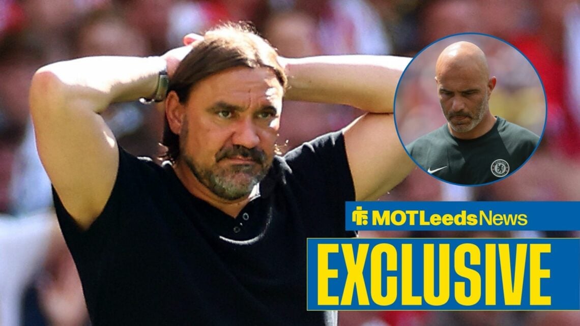 Daniel Farke looking baffled in the direction of Enzo Maresca.