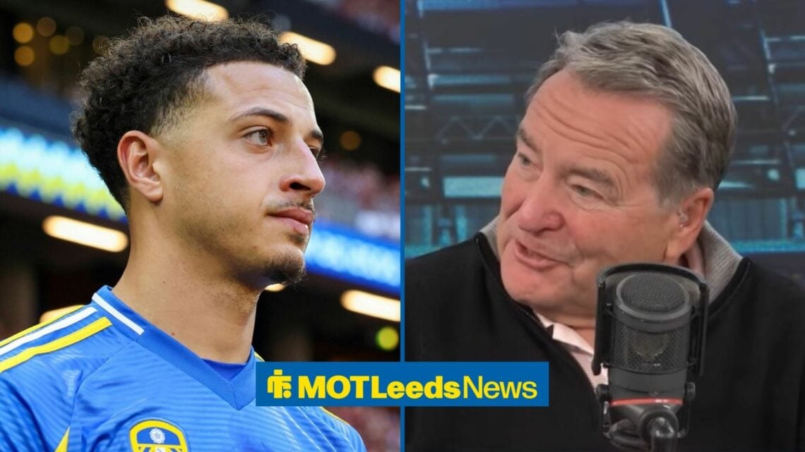 Ethan Ampadu and Jeff Stelling smiling at the former.