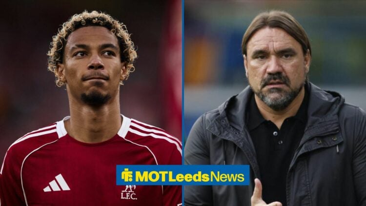 Daniel Farke alongside a circle inset of Hugo Ekitike.