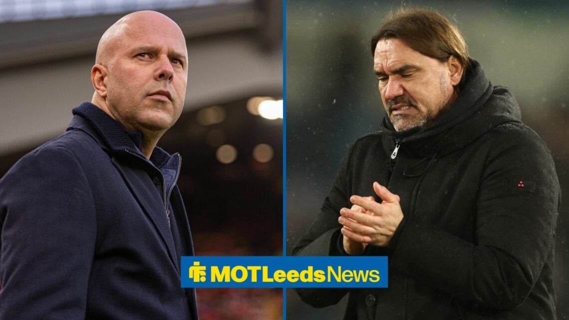 Arne Slot and Daniel Farke stood alongside each other.