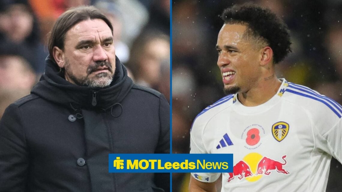 Daniel Farke looking at Noah Okafor confused.