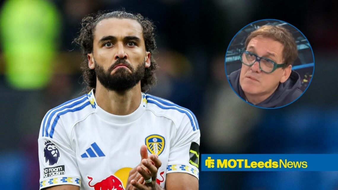 Leeds United star Dominic Calvert-Lewin clapping, Tony Cascarino in inset.