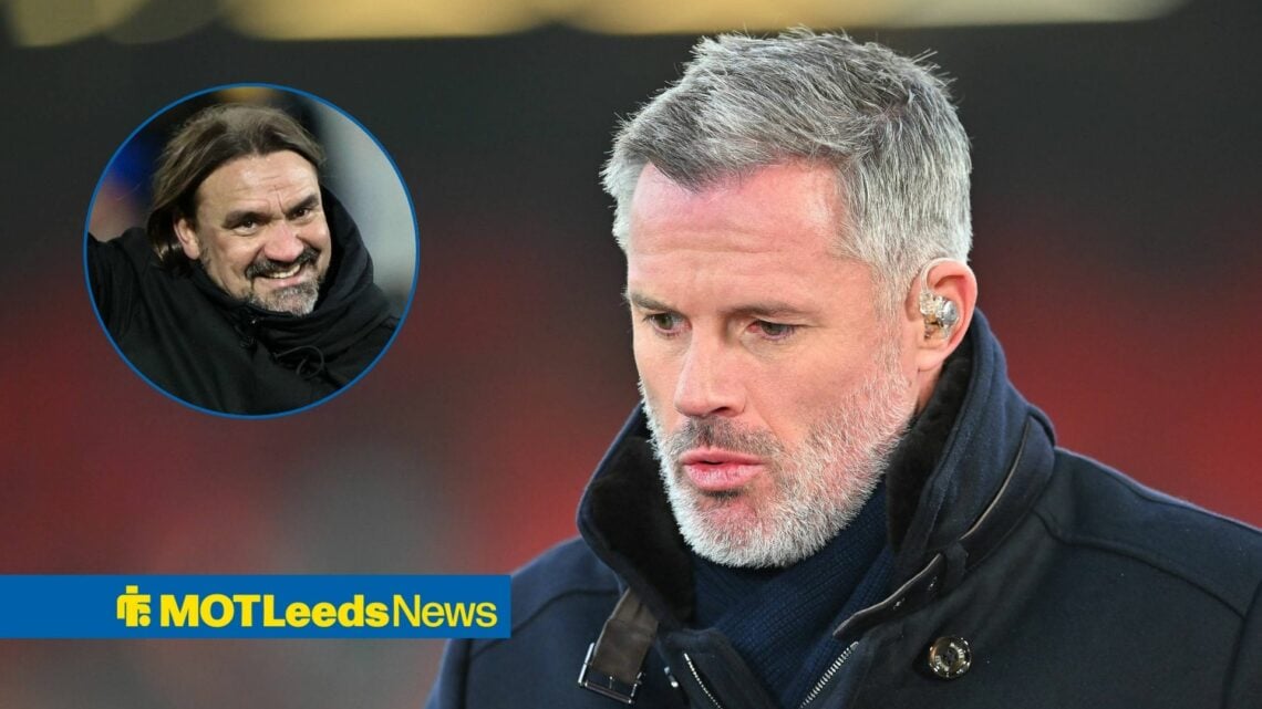 Jamie Carragher next to Daniel Farke