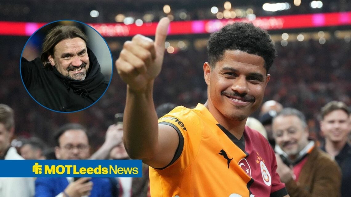 Daniel Farke next to Gabriel Sara