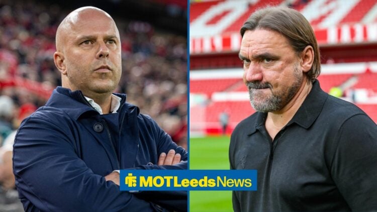 Arne Slot next to Daniel Farke