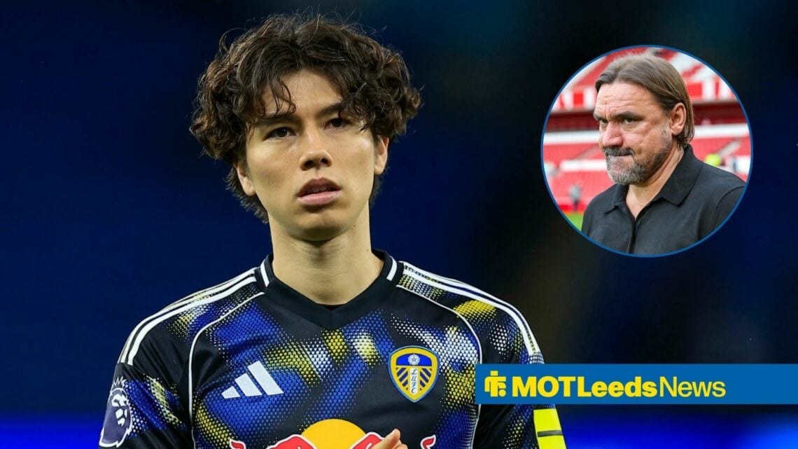 Ao Tanaka next to a circular inset of Daniel Farke