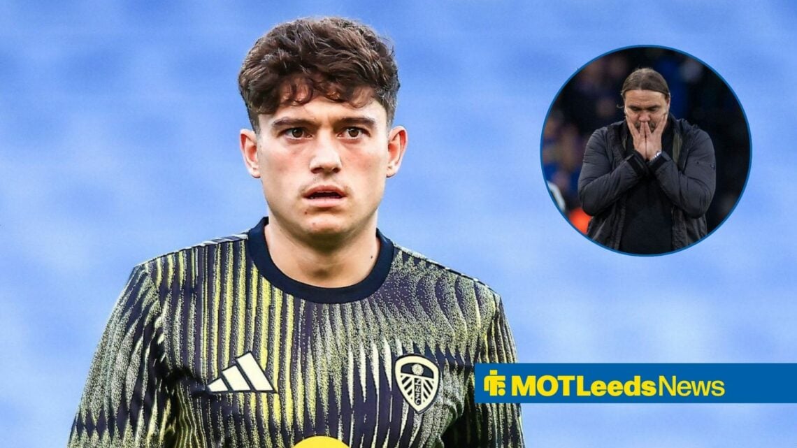 Dan James next to a circular inset of Daniel Farke