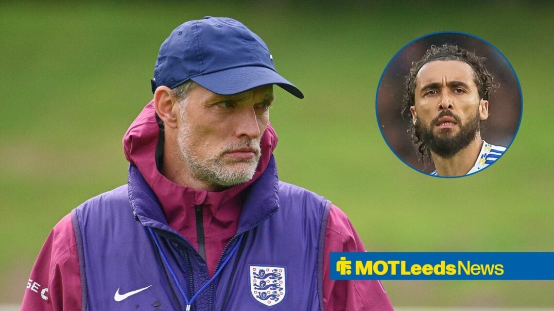 England head coach Thomas Tuchel and Leeds United striker Dominic Calvert-Lewin in circular inset