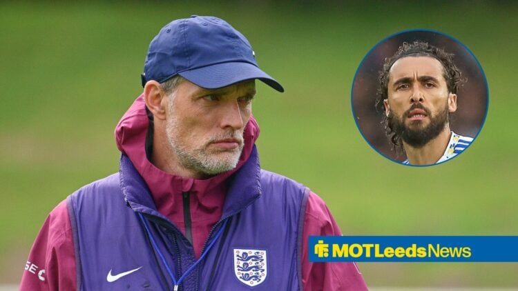 England head coach Thomas Tuchel and Leeds United striker Dominic Calvert-Lewin in circular inset