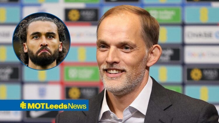England manager Thomas Tuchel and Leeds United striker Dominic Calvert-Lewin in circular inset