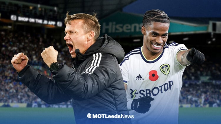 Jesse Marsch and Crysencio Summerville alongside each other.