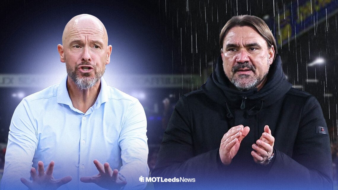 Erik ten Hag and Daniel Farke at Elland Road