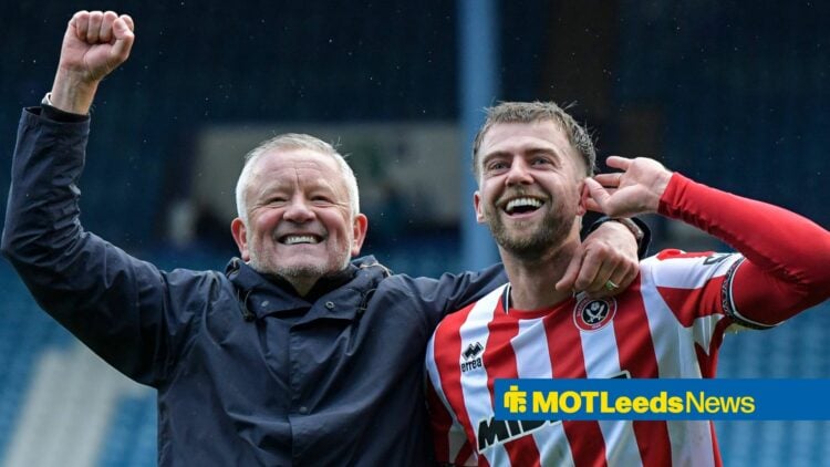 Patrick Bamford and Chris Wilder celebrating