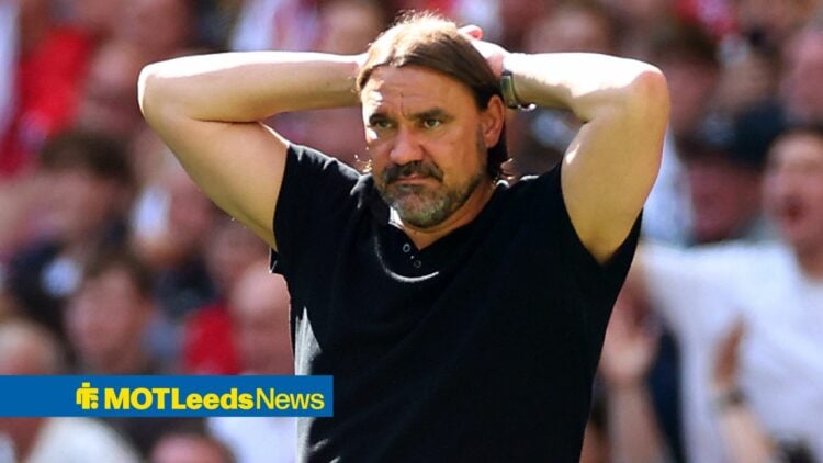 Daniel Farke looking disappointed at Leeds United