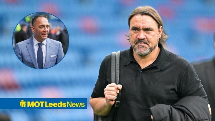 Daniel Farke alongside a circle inset of Paraag Marathe.