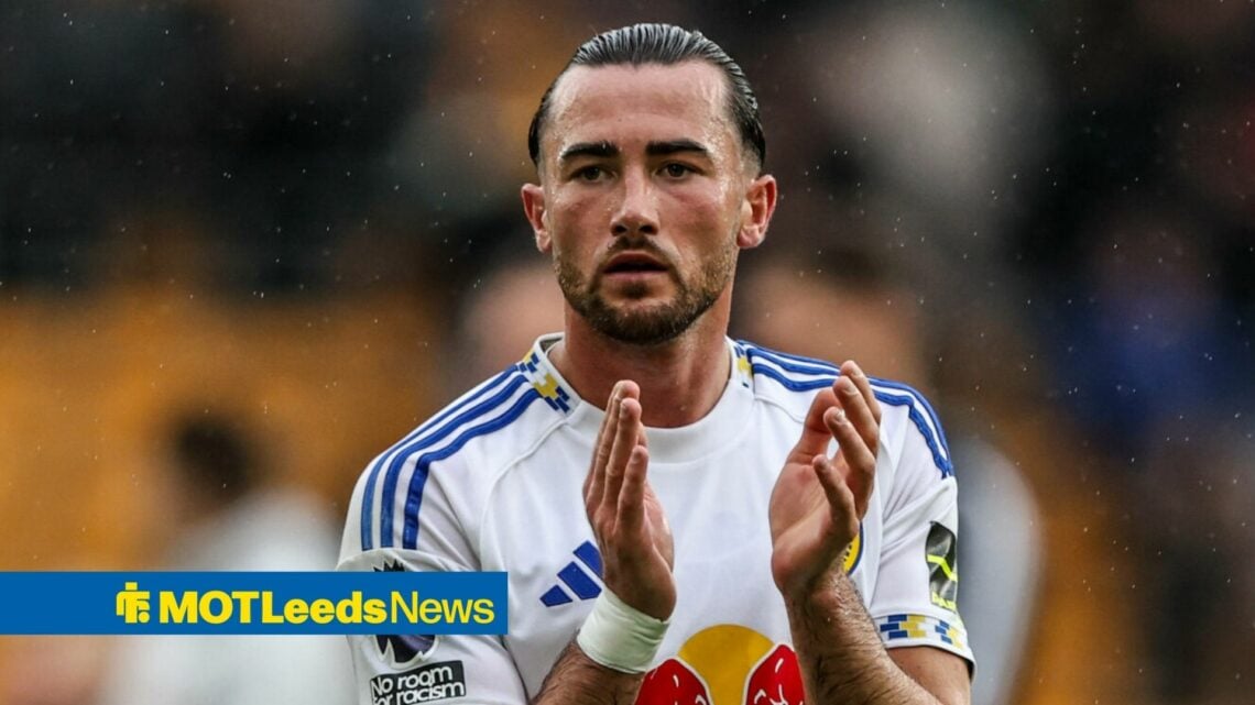 Jack Harrison clapping while playing for Leeds United