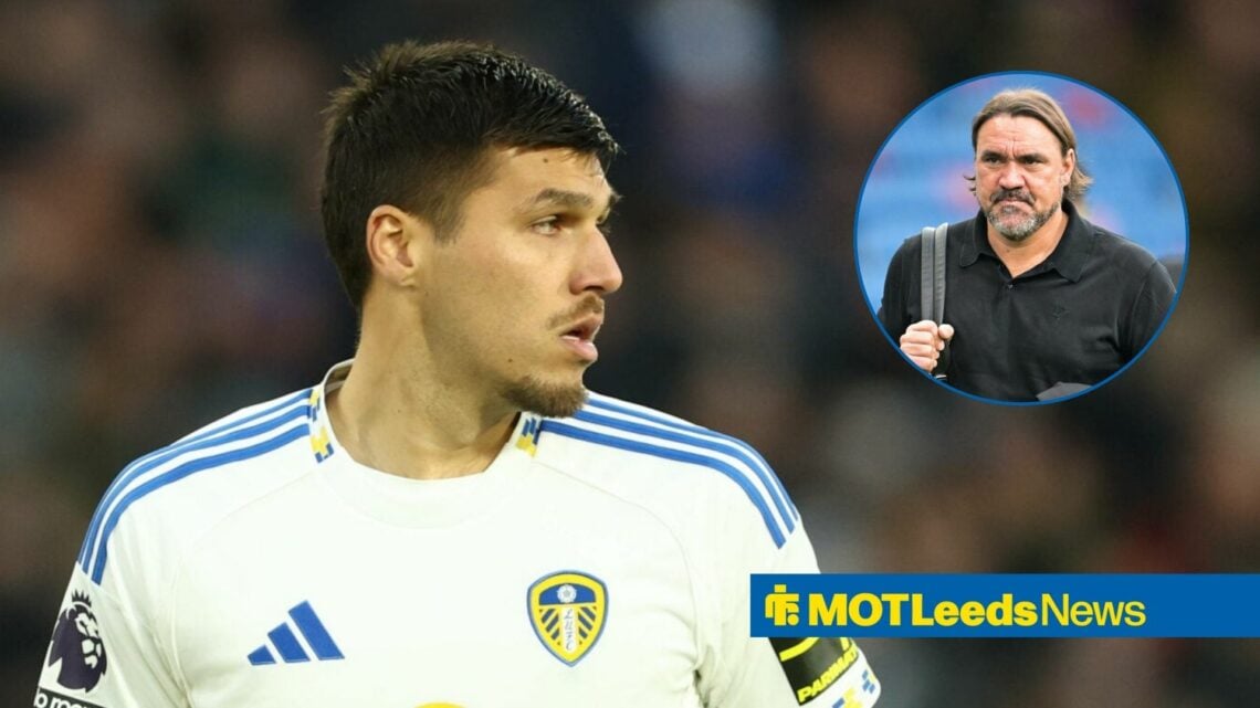 Joel Piroe alongside a circle inset of Daniel Farke.