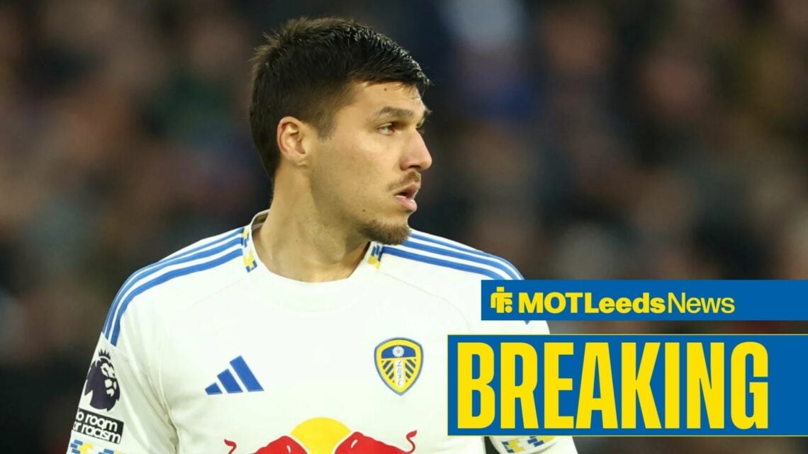 Joel Piroe playing for Leeds United