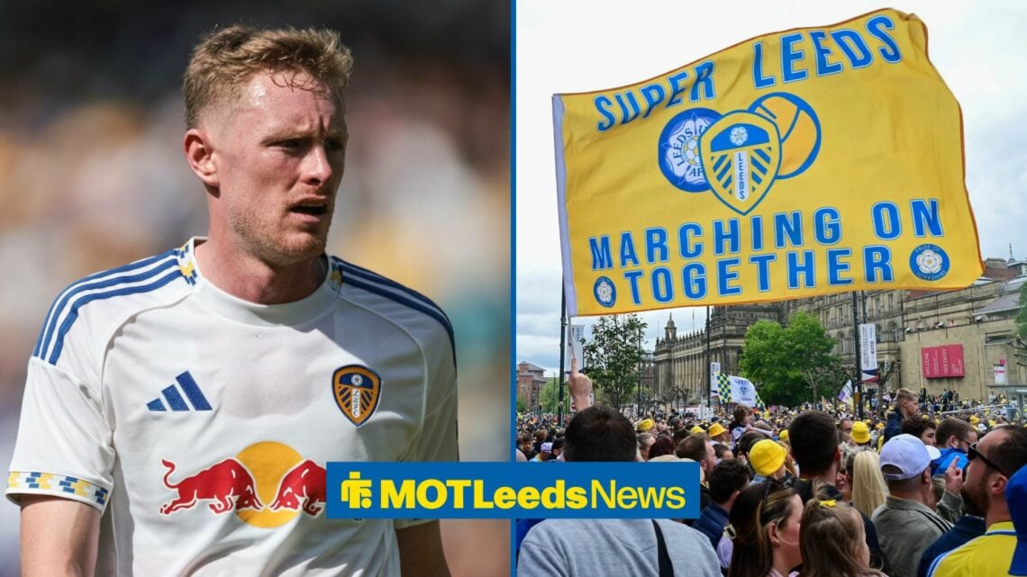 Sean Longstaff with Leeds United fans