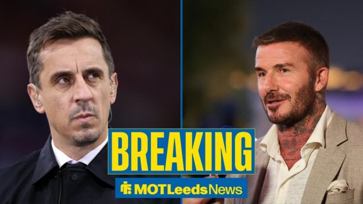 Gary Neville and David Beckham in 50/50 image split