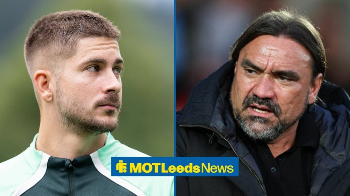 Romano Schmid and Daniel Farke looking at each other.