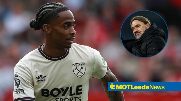 Former Leeds star Crysencio Summerville and Daniel Farke.