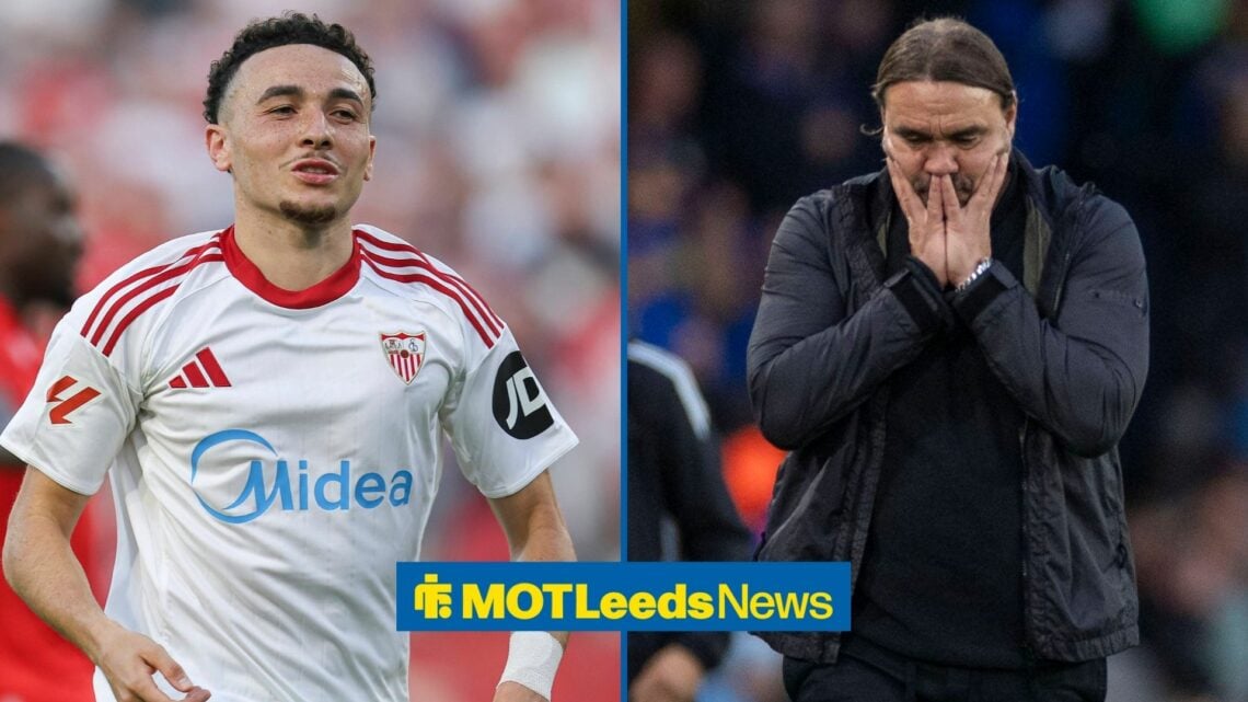 Leeds United target Ruben Vargas and Daniel Farke looking sad.