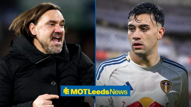 Leeds target Facundo Buonanotte and Daniel Farke smiling.