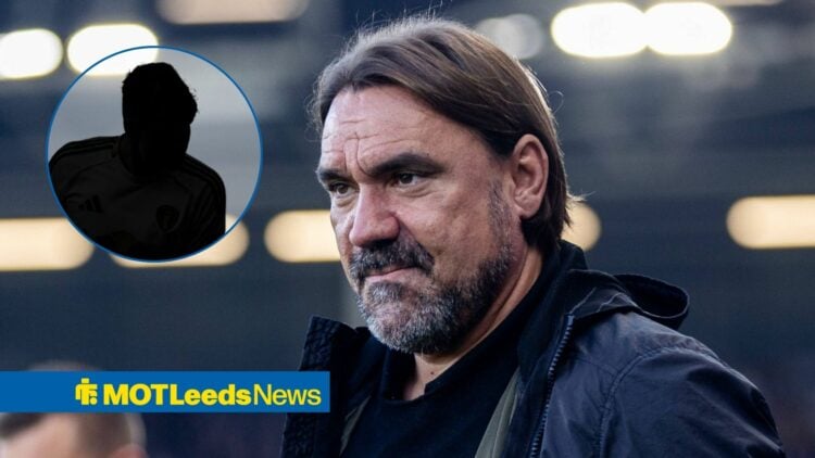 Leeds boss Daniel Farke with Jaka Bijol blacked out inset