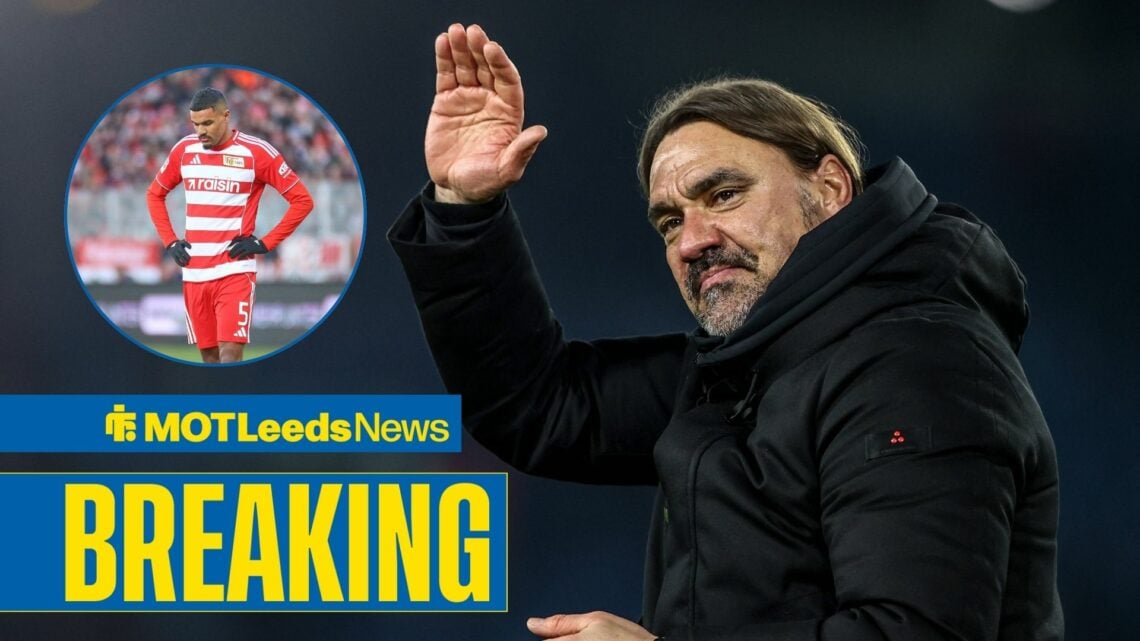 Leeds boss Daniel Farke with Union Berlin defender Danilho Doekhi inset
