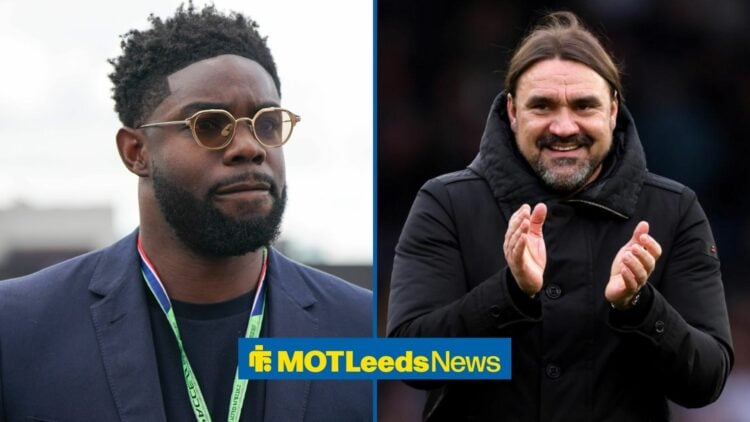 Micah Richards next to Daniel Farke